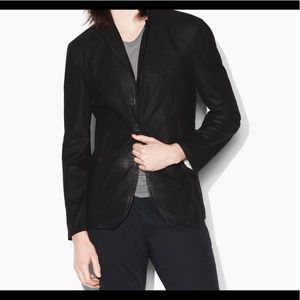 John Varavatos : Suede hook and bar jacket